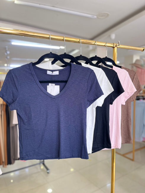 Women Casual V-Neck Crop Blouse